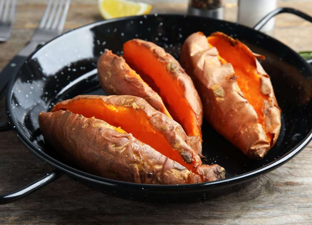 Smoked sweet potatoes